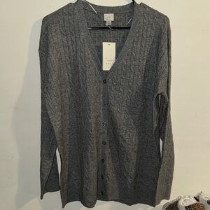 a new day Gray Cable-Knit V-Neck Button Cardigan